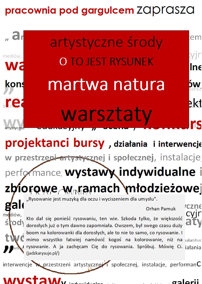 „ARTYSTYCZNE ŚRODY POD GARGULCEM” O TO JEST RYSUNEK-MARTWA NATURA – WARSZTATY #zostanwdomu