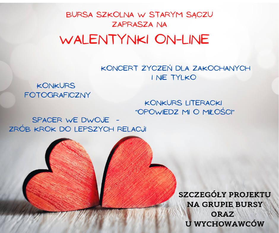 Walentynki on-line w Bursie Szkolnej w Starym Sączu