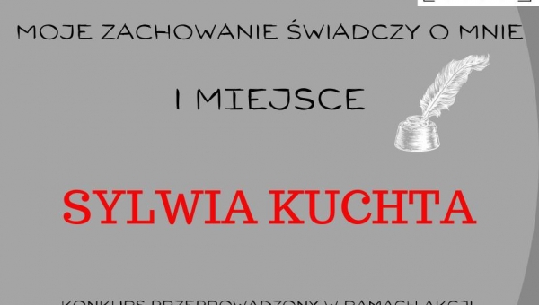 Ogłoszenie wyników konkursu literackiego "Moje zachowanie świadczy o mnie"