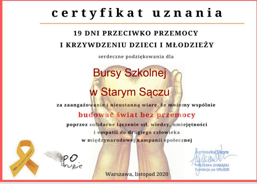 KÓŁKO PROFILAKTYCZNE  - certyfikat uznania