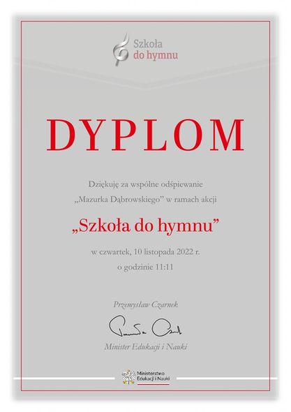 Szkoła do hymnu