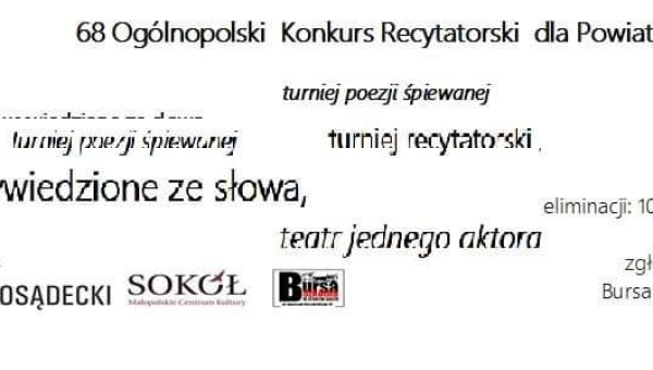 68 Ogólnopolski Konkurs Recytatorski