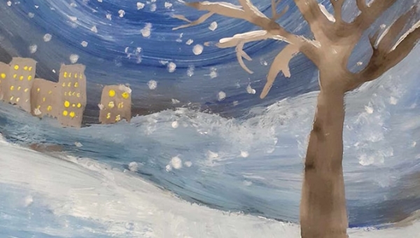  Warsztaty tworzenia zimowych obrazów akwarelą i kredką 