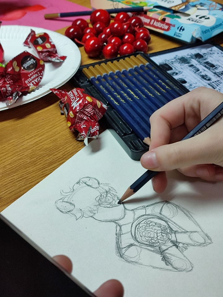 Warsztaty plastyczne, kolor czerwony