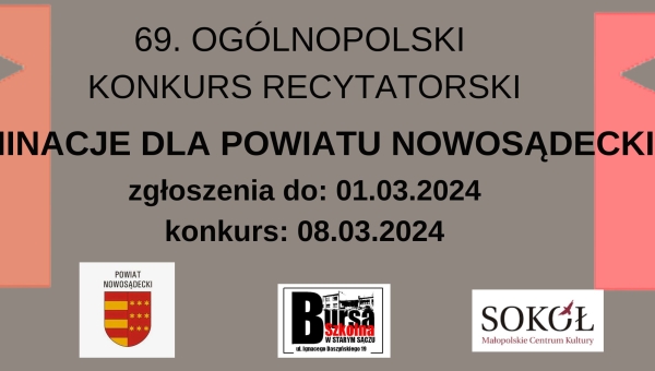 69. OGÓLNOPOLSKI KONKURS RECYTATORSKI info